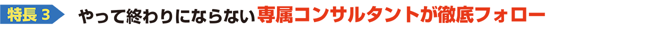 やって終わりにならない専属コンサルタントが徹底フォロー
