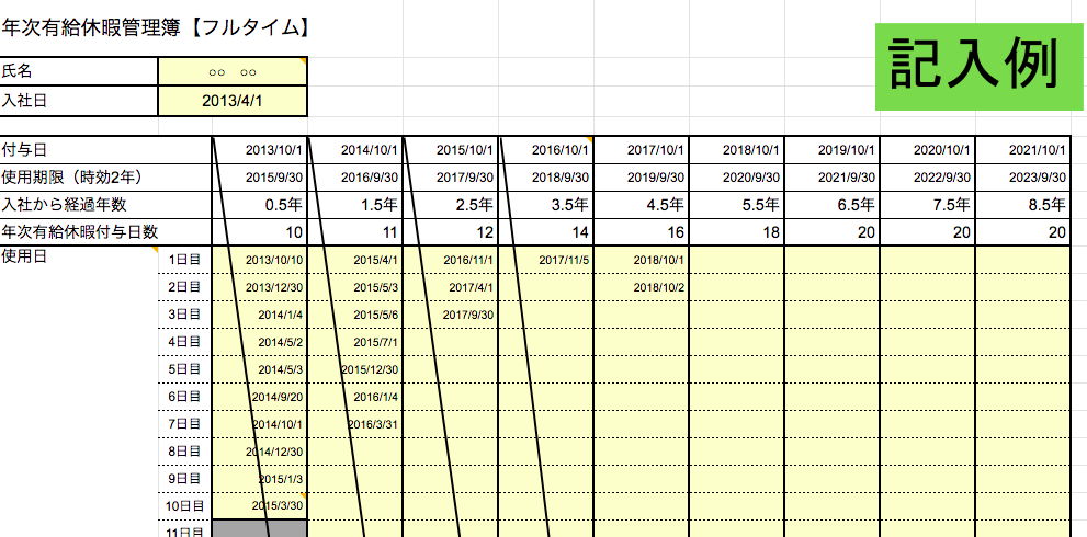 有給管理はエクセルでできる 有給休暇の概要とおすすめテンプレート3選 Hrソリューションラボ 勤怠管理システムや人事労務サポートならミナジン Minagine