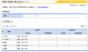 上長不在時における残業の代理申請